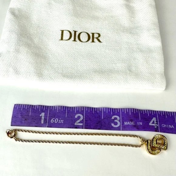 ⭐CHRISTIAN DIOR gold rhinestone bracelet with dust bag - Picture 4 of 4